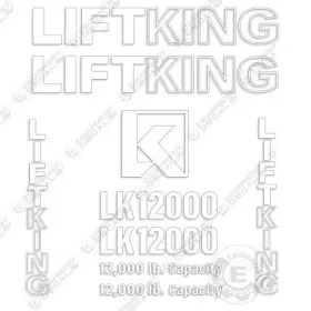 Aftermarket Lk12000 Fits Liftking Decal Kit Forklift - 7 Year 3m Outdoor Vinyl All Terrain