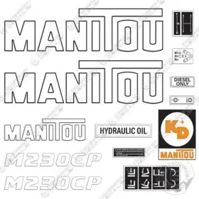 Aftermarket M230cp Fits Manitou Decal Kit Forklift - 7 Year 3m Outdoor Vinyl 230 Cp Sticker