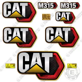 Aftermarket M315 Caterpillar Decal Kit Excavator Next Gen - 7 Year 3m Vinyl Decals Bonus