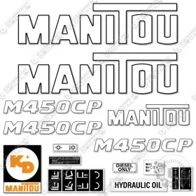 Aftermarket M450cp Fits Manitou Decal Kit Forklift - 7 Year 3m Outdoor Vinyl