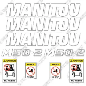 Aftermarket M50-2 Fits Manitou Decal Kit Forklift - 7 Year 3m Outdoor Vinyl