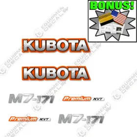 Aftermarket M7-171 Fits Kubota Premium Kvt Decal Kit Tractor -os - 7 Year Outdoor 3m Vinyl