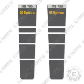 Aftermarket Mb-750 Fits Epiroc Mb750 Decal Kit Hammer - 7 Year Outdoor 3m Vinyl