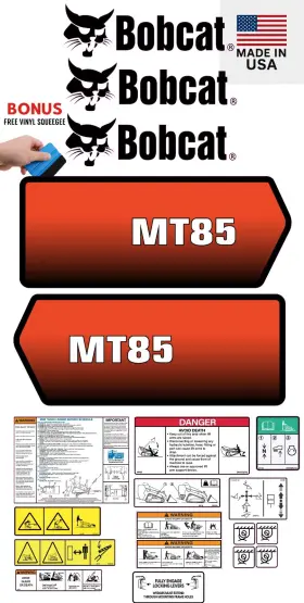 Aftermarket Mt85 Fits Bobcat Decal Kit Mini Skid Steer / Safety Decals 3m Vinyl