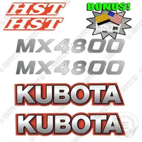 Aftermarket Mx4800 Fits Kubota Hst Decal Kit Tractor Equipment Decals - 7 Year Outdoor Vinyl