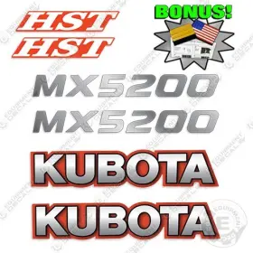 Aftermarket Mx5200 Fits Kubota Hst Decal Kit Tractor Equipment Decals - 7 Year Outdoor Vinyl