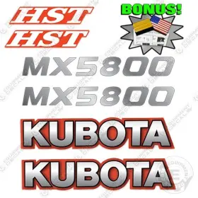 Aftermarket Mx5800 Fits Kubota Hst Decal Kit Tractor Equipment Decals - 7 Year Outdoor Vinyl