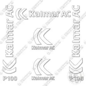 Aftermarket P100cx Fits Kalmar Decal Kit Forklift - 7 Year Outdoor 3m Vinyl