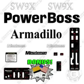 Aftermarket Pb-sw9x-arm-swp Powerboss Sw9x Decal Kit Armadillo Minuteman Sweeper - 7 Year 3m Vinyl Bonus