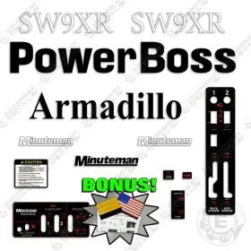 Aftermarket Pb-sw9xr-arm-swp Powerboss Sw9xr Decal Kit Armadillo Minuteman Sweeper - 7 Year 3m Vinyl Bonus