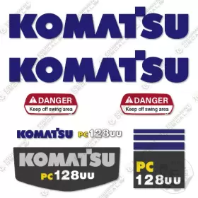 Aftermarket Pc128uu-2eo Fits Komatsu Decal Kit Excavator Sticker - 7 Year Outdoor 3m Vinyl