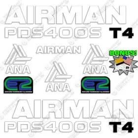Aftermarket Pds400s Fits Airman Decal Kit Air Compressor - 7 Year 3m Outdoor Vinyl Bonus