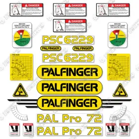 Aftermarket Psc6229 Fits Palfinger Decal Kit Crane Truck - Warning Stickers 3m Vinyl