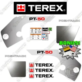 Aftermarket Pt-50 Fits Terex Decal Kit Track Loader- 7 Year Outdoor 3m Vinyl