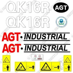 Aftermarket Qk16r Agt Industrial Decal Kit Mini Excavator - 7 Year Outdoor 3m Vinyl