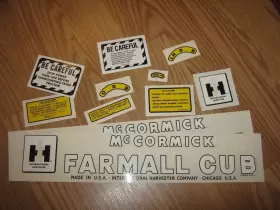 Aftermarket R1881 Farmall Cub 1949-1954 Decal Set With Inch Ih Mccormick Aftermarket R1881 Farmall Cub 1949-1954 Decal Set With Inch Ih Mccormick