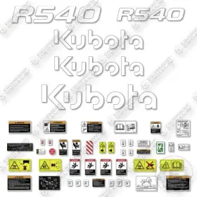 Aftermarket R540 Fits Kubota New Style Decal Kit Wheel Loader- 7 Year Outdoor 3m Vinyl