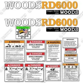 Aftermarket Rd6000 Fits Woods Decal Kit Finish Mower Decals - 7 Year Outdoor 3m Vinyl