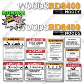 Aftermarket Rd8400 Fits Woods Decal Kit Finish Mower Decals - 7 Year Outdoor 3m Vinyl