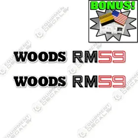 Aftermarket Rm59 Fits Woods Decal Kit Finish Mower Decals - 7 Year 3m Vinyl