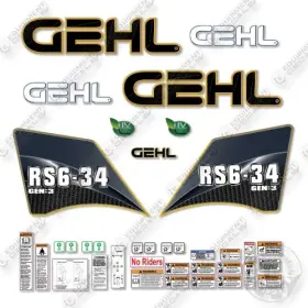 Aftermarket Rs6-34 Fits Gehl Gen 3 Decal Kit Telehandler- 7 Year Outdoor 3m Vinyl