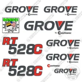 Aftermarket Rt528c Fits Grove Decal Kit Rough Terrain Crane - 7 Year Outdoor 3m Vinyl