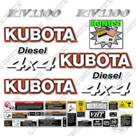 Aftermarket Rtv1100 Fits Kubota Utility Vehicle Decal Kit - 7 Year Outdoor 3m Vinyl