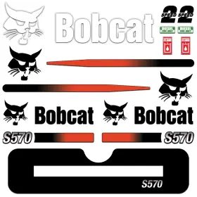 Aftermarket S570-2 Complete Decal Kit Fits Bobcat S570 Skid Steer S 570 Loader Sticker 7yr Wrap - Free Ship Aftermarket S570-2 Complete Decal Kit Fits Bobcat S570 Skid Steer S 570 Loader Sticker 7yr Wrap - Free Ship