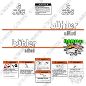 Aftermarket S595 Fits Buhler Allied Decal Kit Front End Loader - 7 Year Outdoor 3m Vinyl