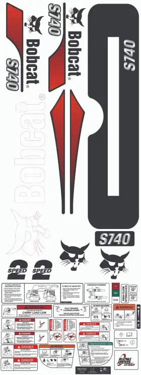 Aftermarket S740 Fits Bobcat Decal Kit Skid Steer / Safety Decals