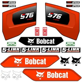 Aftermarket S76-2 Complete Decal Kit Fits Bobcat S76 Stage 5 Skid Steer S-76 Loader Parts Sticker 7yr Vinyl Aftermarket S76-2 Complete Decal Kit Fits Bobcat S76 Stage 5 Skid Steer S-76 Loader Parts Sticker 7yr Vinyl