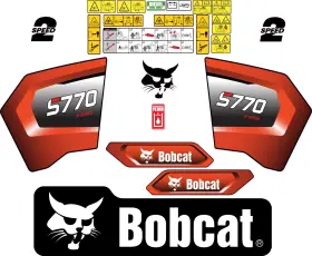 Aftermarket S770 Fits Bobcat Decal Kit Skid Steer / Safety Decals 3m Vinyl Free Shipping