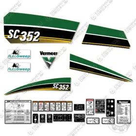 Aftermarket Sc352 Fits Vermeer Stump Grinder Decal Kit Curved - 7 Year Outdoor 3m Vinyl