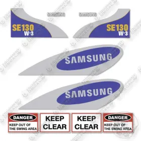 Aftermarket Se130-w3 Fits Samsung Decal Kit Excavator- 7 Year Outdoor 3m Vinyl