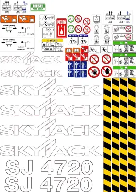 Aftermarket Sj4720 Skyjack Scissor Lift Decal Kit / 3m Vinyl