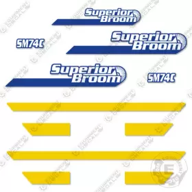 Aftermarket Sm74c Fits Superior Broom Decal Kit Street Sweeper - 7 Year Outdoor 3m Vinyl Aftermarket Sm74c Fits Superior Broom Decal Kit Street Sweeper - 7 Year Outdoor 3m Vinyl