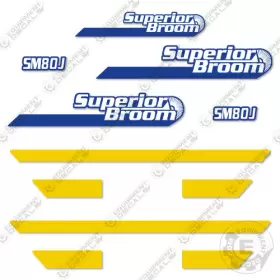 Aftermarket Sm80j Fits Superior Broom Decal Kit Street Sweeper - New Style Aftermarket Sm80j Fits Superior Broom Decal Kit Street Sweeper - New Style