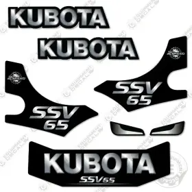 Aftermarket Ssv-65 Fits Kubota Ssv65 Decal Kit Skid Steer - Custom Black And Silver Aftermarket Ssv-65 Fits Kubota Ssv65 Decal Kit Skid Steer - Custom Black And Silver