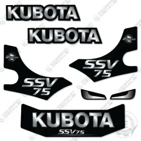 Aftermarket Ssv-75 Fits Kubota Ssv75 Decal Kit Skid Steer - Custom Black And Silver Aftermarket Ssv-75 Fits Kubota Ssv75 Decal Kit Skid Steer - Custom Black And Silver