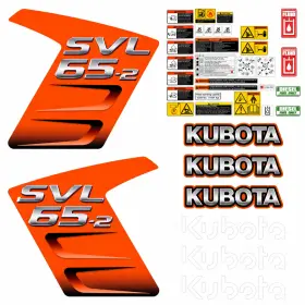 Aftermarket Svl65-2 Complete Decal Kit Fits Kubota Skid Steer Vinyl Safety Stickers Svl 65
