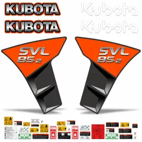 Aftermarket Svl85-2 Complete Decal Kit Fits Kubota Skid Steer Vinyl Safety Stickers Svl 85