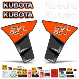 Aftermarket Svl95-2 Complete Decal Kit Fits Kubota Skid Steer Vinyl Safety Stickers Svl95