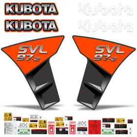 Aftermarket Svl97-2 Complete Decal Kit Fits Kubota Skid Steer Vinyl Safety Stickers Svl97