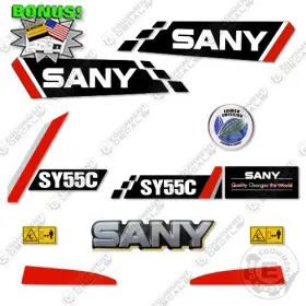 Aftermarket Sy55c Fits Sany Decal Kit Mini Excavator - 7 Year Outdoor 3m Vinyl