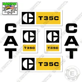 Aftermarket T35c Fits Caterpillar Decal Kit Forklift Decals - 7 Year Outdoor 3m Vinyl