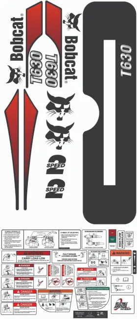 Aftermarket T630 Fits Bobcat Decal Kit Skid Steer / Safety Decals