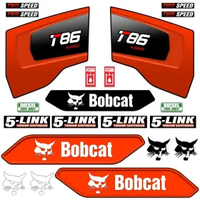 Aftermarket T78-2 Complete Decal Kit Fits Bobcat T86 Track 5 Skid Steer T-86 Loader Parts Sticker 7yr Vinyl Aftermarket T78-2 Complete Decal Kit Fits Bobcat T86 Track 5 Skid Steer T-86 Loader Parts Sticker 7yr Vinyl