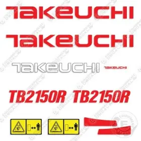 Aftermarket Tb2150r Fits Takeuchi Mini Excavator Decal Kit - 7 Year Outdoor 3m Vinyl