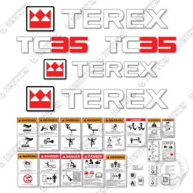 Aftermarket Tc35 Fits Terex Decal Kit Mini Excavator Decals - 7 Year Outdoor 3m Vinyl