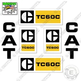 Aftermarket Tc60c Fits Caterpillar Decal Kit Forklift Decals - 7 Year Outdoor 3m Vinyl